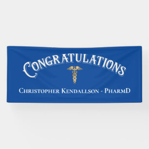 Congratulations Pharmacist Caduceus Gold Grad Banner