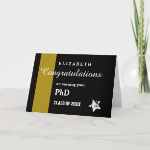 CONGRATULATIONS PHD Degree Gold Stripe A0Ag Card