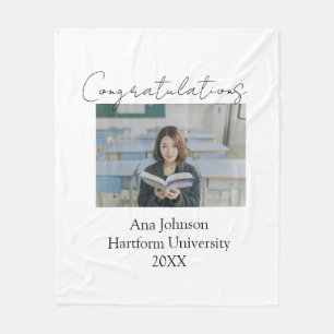 Congratulations photo graduate name university yea fleece blanket
