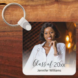 congratulations photo graduation elegant faded key ring