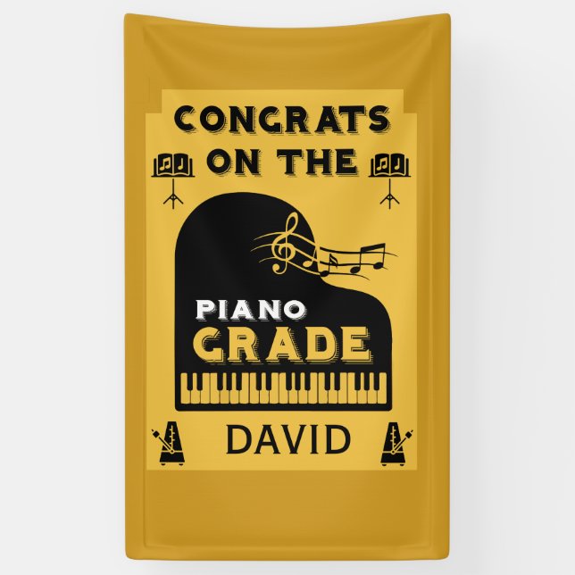 Congratulations Piano Music Exam Banner (Vertical)