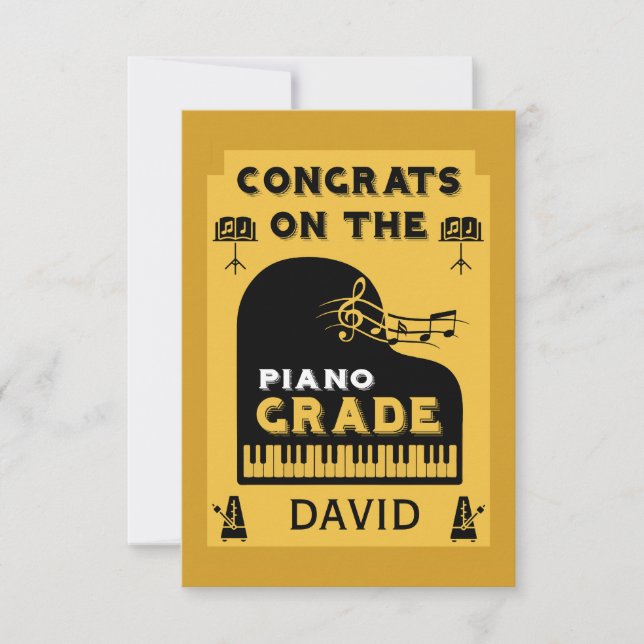 Congratulations Piano Music Exam Card (Front)