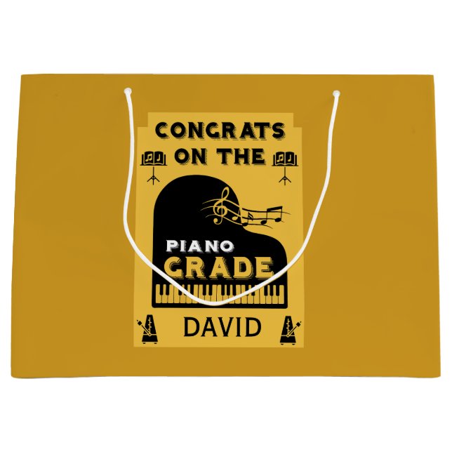Congratulations Piano Music Exam Large Gift Bag (Front)