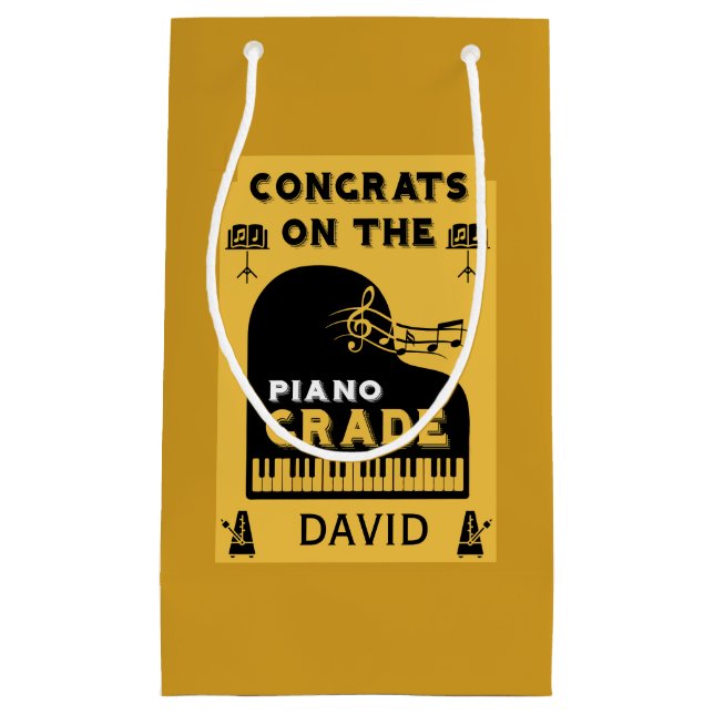 Congratulations Piano Music Exam Small Gift Bag (Front)