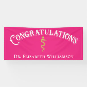 Congratulations Pink Nurse Doctor Medical Banner