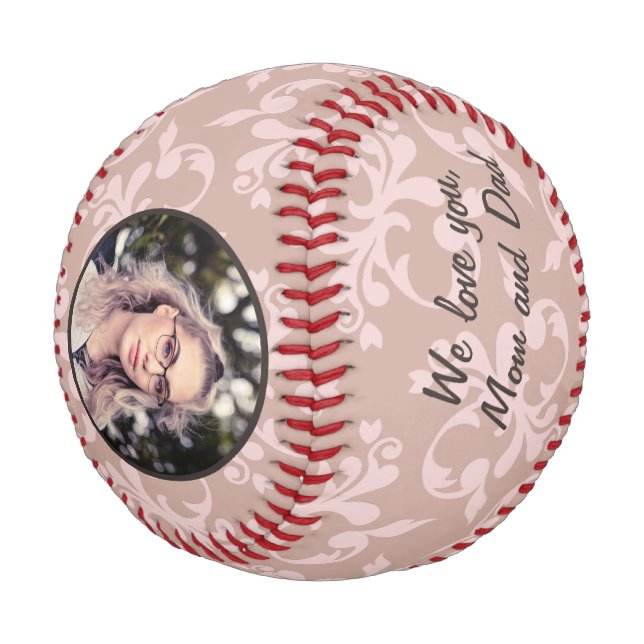 Congratulations Pink Ornaments Graduation Photo  B Baseball (Angled)