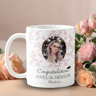 Congratulations Pink Rococo Graduation Photo   Coffee Mug
