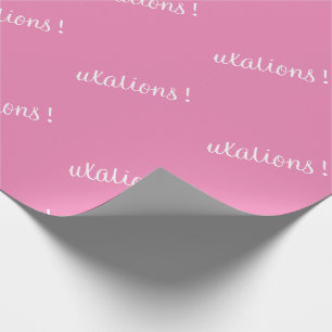 Congratulations Pink Script Wedding Baby Shower Wr Wrapping Paper