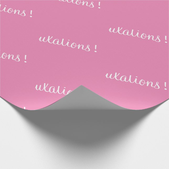 Congratulations Pink Script Wedding Baby Shower Wr Wrapping Paper (Corner)
