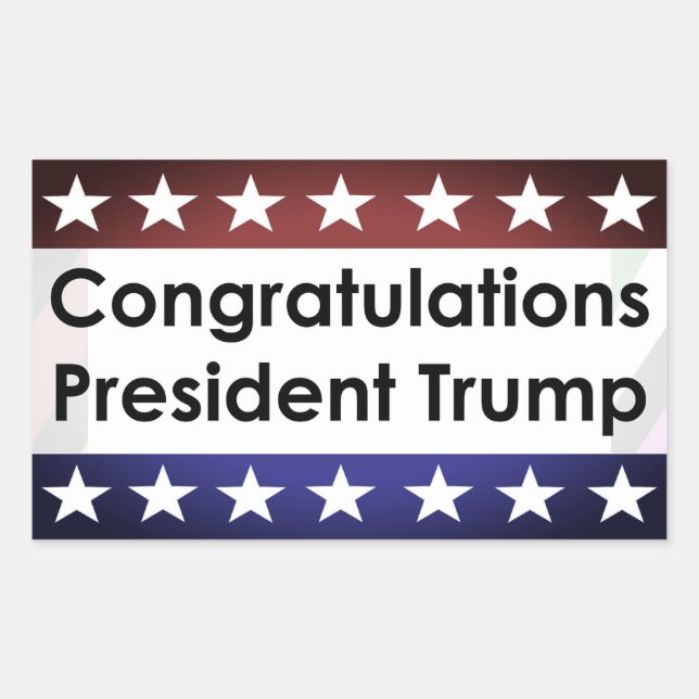Congratulations President Trump Rectangular Sticker (Front)