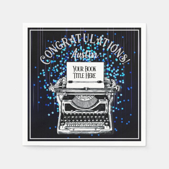 Congratulations Publication Personalised Starry 2 Napkin (Front)