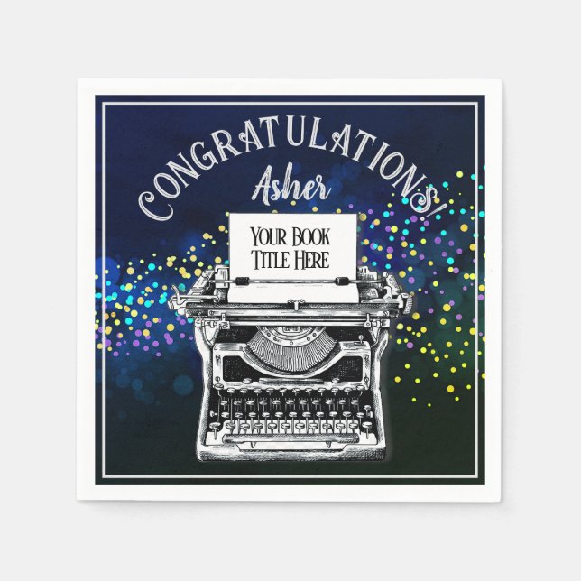 Congratulations Publication Personalised Teal Napkin (Front)