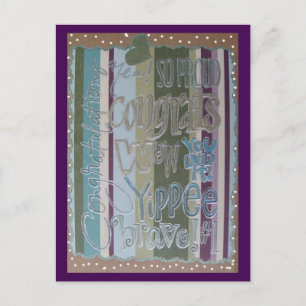 Congratulations Purple   Blue Beach Song™ Postcard