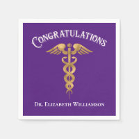 Congratulations Purple Doctor Physician Caduceus