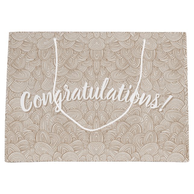 Congratulations!- Quantum Weave Neutral Large Gift Bag (Front)