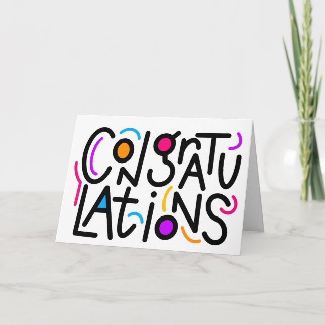 Congratulations Quirky Letters Card (Front)