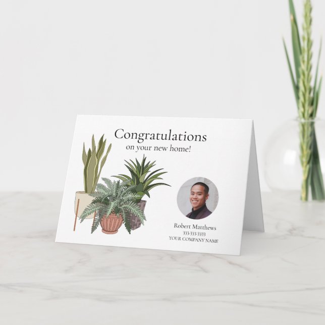 Congratulations Real Estate Photo Business Note Card (Front)