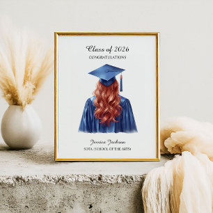 Congratulations Redhead Female Graduate Class of Poster