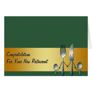 Congratulations Restaurant New Business Card
