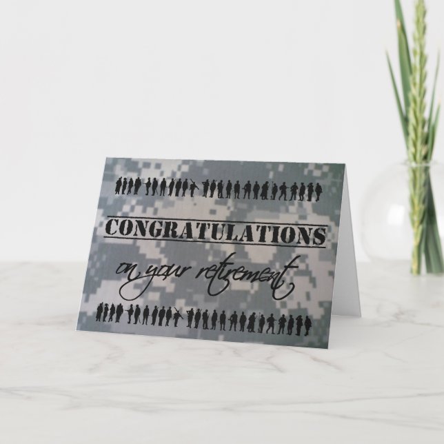 Congratulations Retirement Military Service Card (Front)