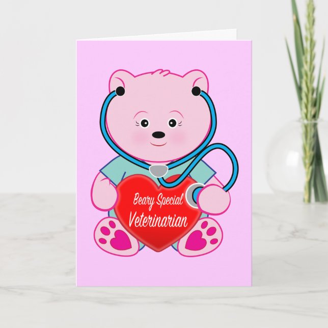 Congratulations Retirement Veterinarian with Heart Card (Front)