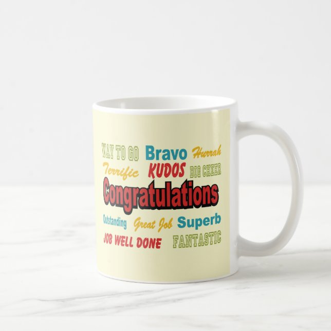 Congratulations Retro Colours Coffee Mug (Right)