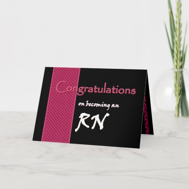 Congratulations RN - Custom Name New Graduate Card (Front)