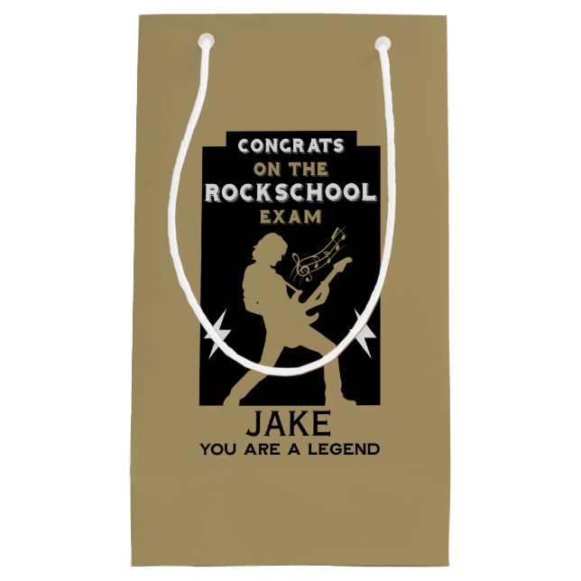 Congratulations Rock Guitar Exam Small Gift Bag (Front)