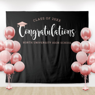 Congratulations Rose Gold Graduation Party Tapestry