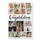 Congratulations Rose Gold Graduation Photo Collage