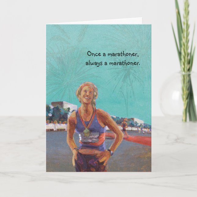 Congratulations Runner Card - Once a Marathoner (Front)