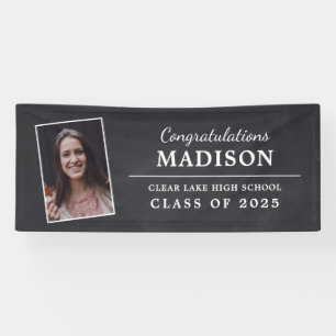 Congratulations Rustic Chalk Graduation Photo Banner