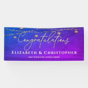 Congratulations Rustic Tea Lights Engagement Party Banner