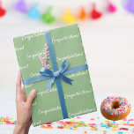 Congratulations sage green white wrapping paper<br><div class="desc">Elegant,  classic party wrapping paper sheets. A sage green background,  white text: Congratulations!</div>