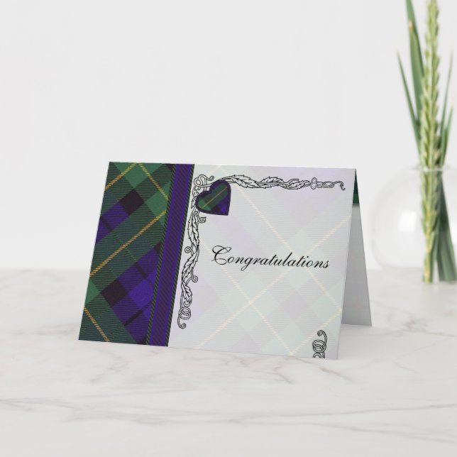 Congratulations - Scottish Tartan Barclay Blank Card (Front)