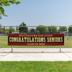 Congratulations Seniors Dk Red   Black   Gold Banner