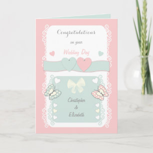 Congratulations shabby chic Wedding Day greeting Card