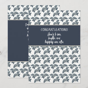 Congratulations Shower or Wedding Card Blue Tan