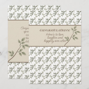 Congratulations Shower or Wedding Olive Green Card