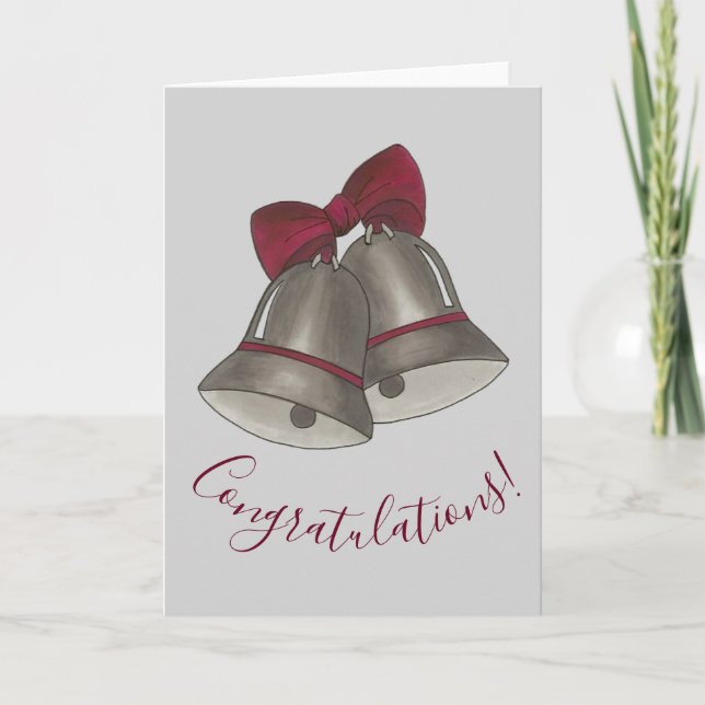 Congratulations Silver Bells Wedding Anniversary Card (Front)