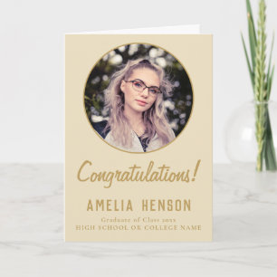 Congratulations Simple Graduate Photo Graduation  Card