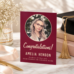 Congratulations Simple Graduate Photo Graduation Card