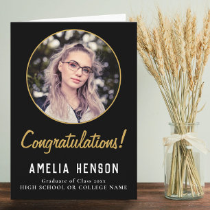Congratulations Simple Graduate Photo Graduation  Card