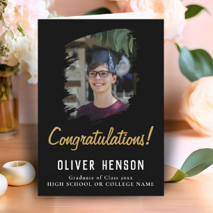 Congratulations Simple Graduate Photo Graduation  Card