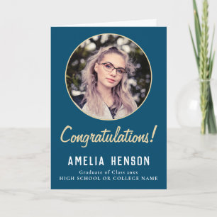 Congratulations Simple Graduate Photo Graduation Card