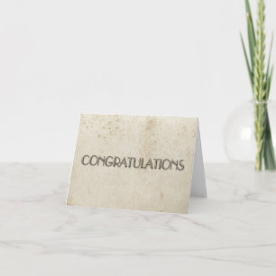 Congratulations Simple Vintage Stained Paper Card