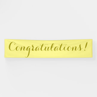 Congratulations simple yellow banner sign