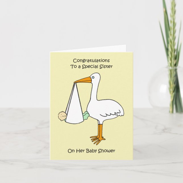 Congratulations Sister on Her Baby Shower Card (Front)