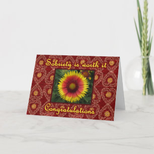 CONGRATULATIONS Sober Recovery AA Anniversary Card