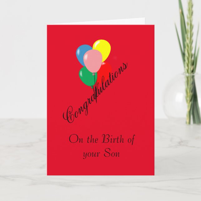Congratulations  Son's birth Card (Front)